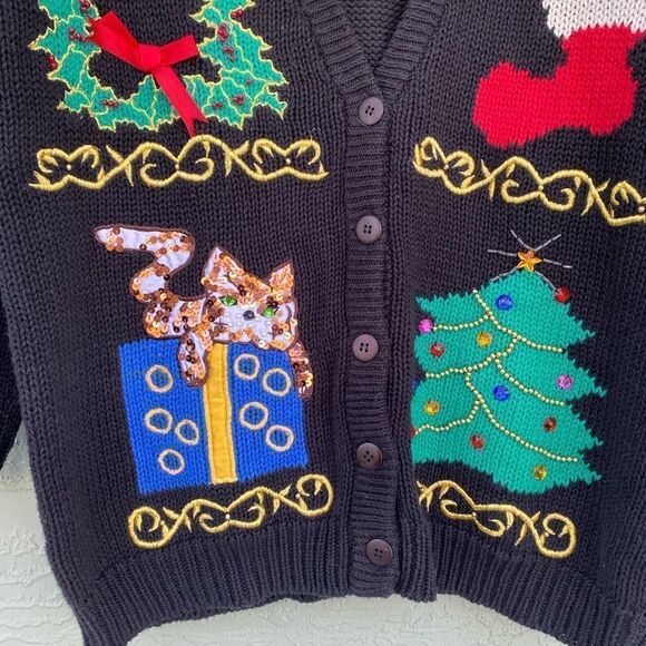Work In Progress Vintage Sz M Ugly Christmas Sweater - Picture 7 of 9
